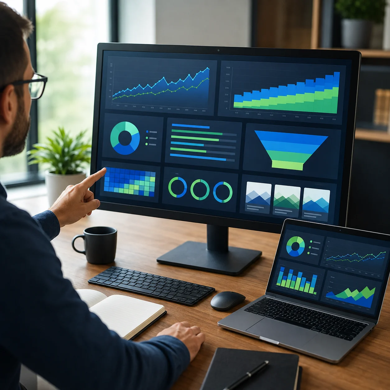 Website SEO audit dashboard showing visibility and conversion opportunities