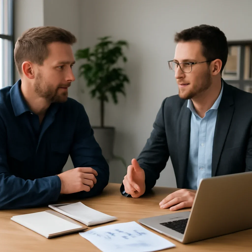 Business consultation about next steps for Electrician SEO Surrey